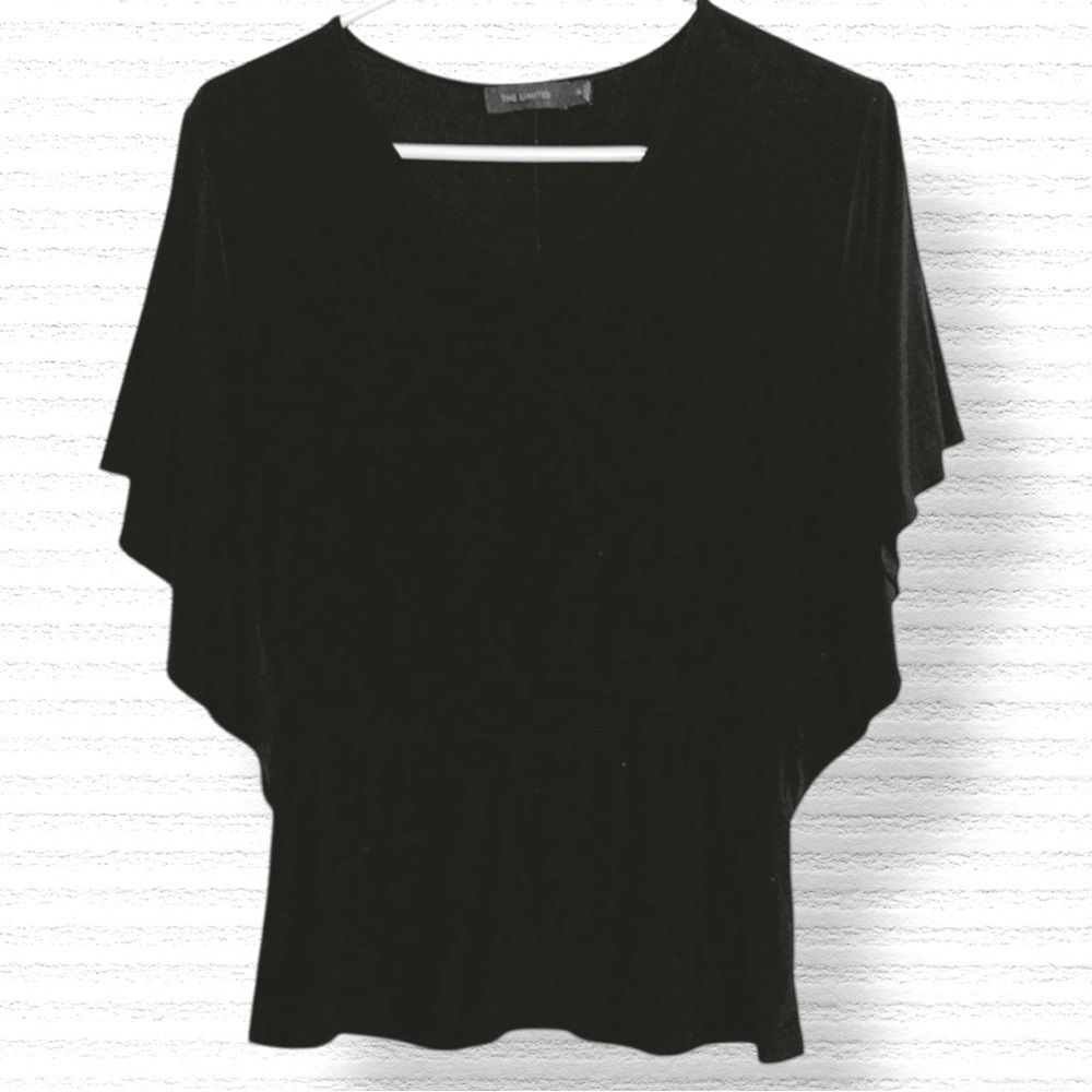 🌺THE LIMITED BLACK V NECK SMOCKED BLOUSE